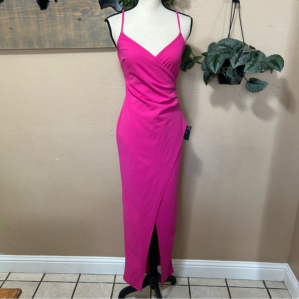 Sweetest Admirer Magenta Ruched Surplice Maxi Dress - Picture 2 of 8